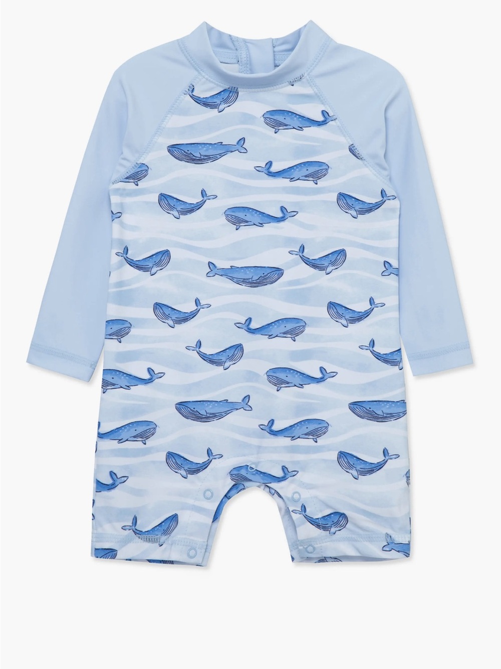 Little Me Whale Long Sleeve Rashguard Swimsuit